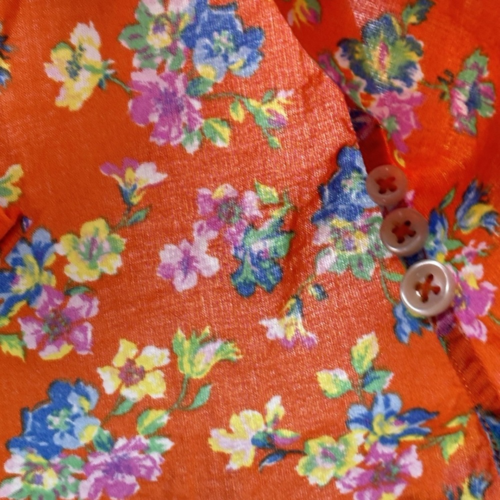VTG 90s Polo Ralph Lauren Floral Button Up Shirt Spring Preppy Cottagecore S / M - Picture 7 of 11